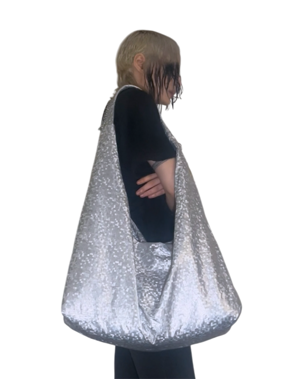 SILVER HOBO BAG
