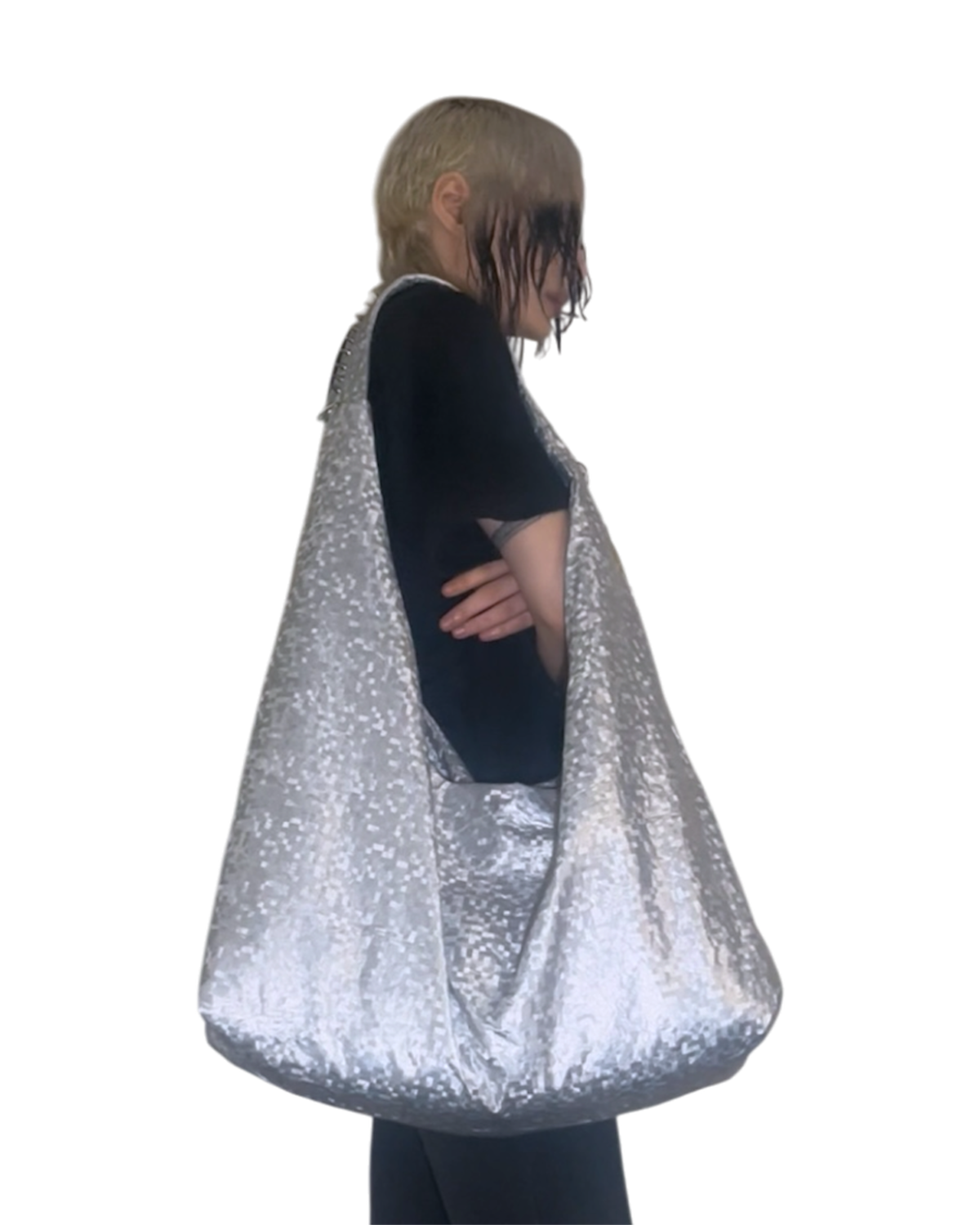 SILVER HOBO BAG